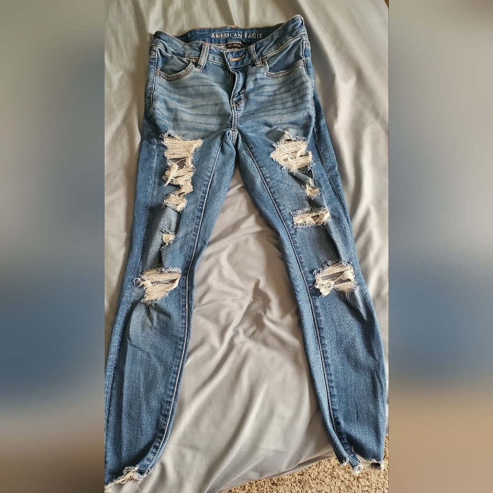 Raw hem jeans